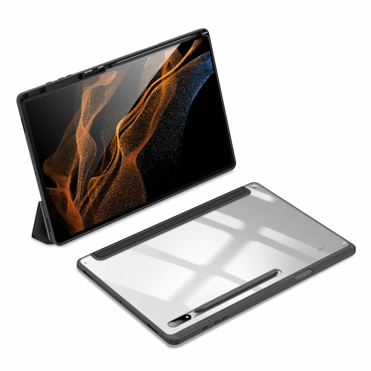Dux Ducis Toby Eco-Leather Tablet-Ledertasche für Samsung Galaxy Tab S8 Ultra mit Smart-Sleep Stifthalter Schwarz-0