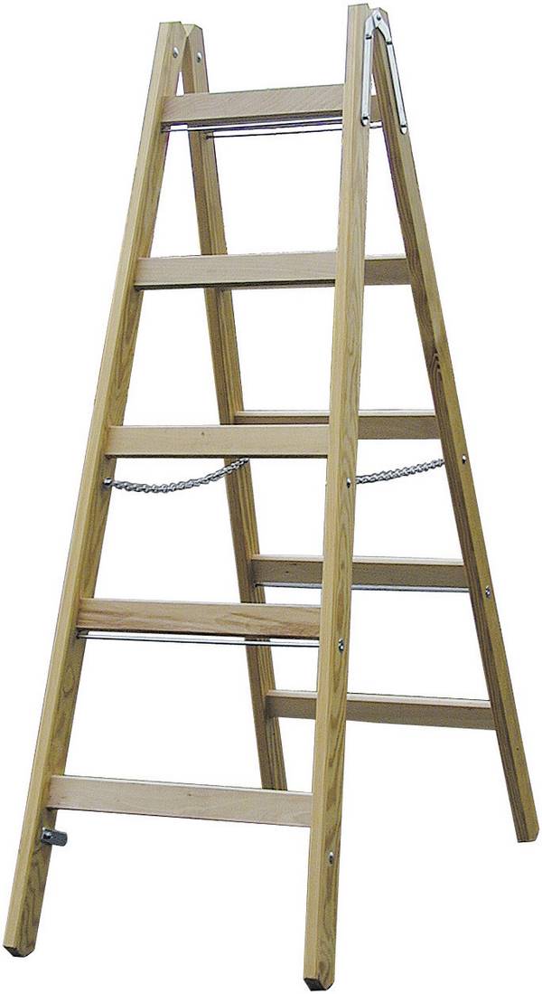 Krause KRAUSE - Stehleiter STABILO 2x 6 Sprossen 170088 Holz Stufen-Doppelleiter Arbeitshöhe (max.): 3.25 m Holz DIN EN 131 8.5 kg