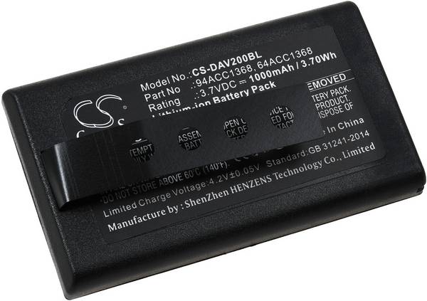 Akku kompatibel mit Datalogic Typ 64ACC1368, 3,7V, Li-Ion