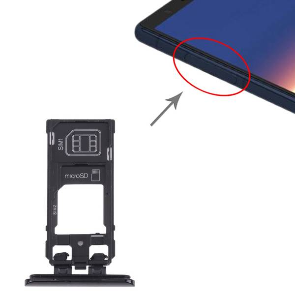Dual SIM + Micro SD Karten Halter Card Tray für Sony Xperia 5 Schwarz Ersatz