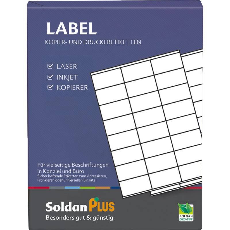 TOP STICK Universal-Etiketten, 70 x 36 mm, weiß, 100 Blatt (6510004)-1
