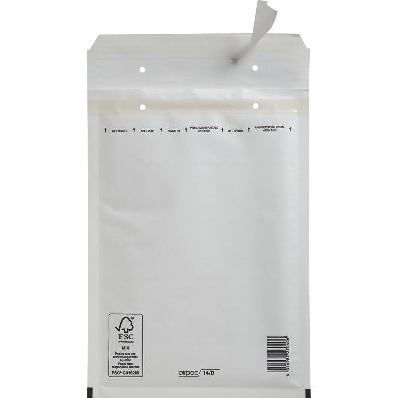 Luftpolstertaschen AIRPOC D14, haftklebend, weiß, 75 g/m², Innenmaß 180 x 265 mm-1