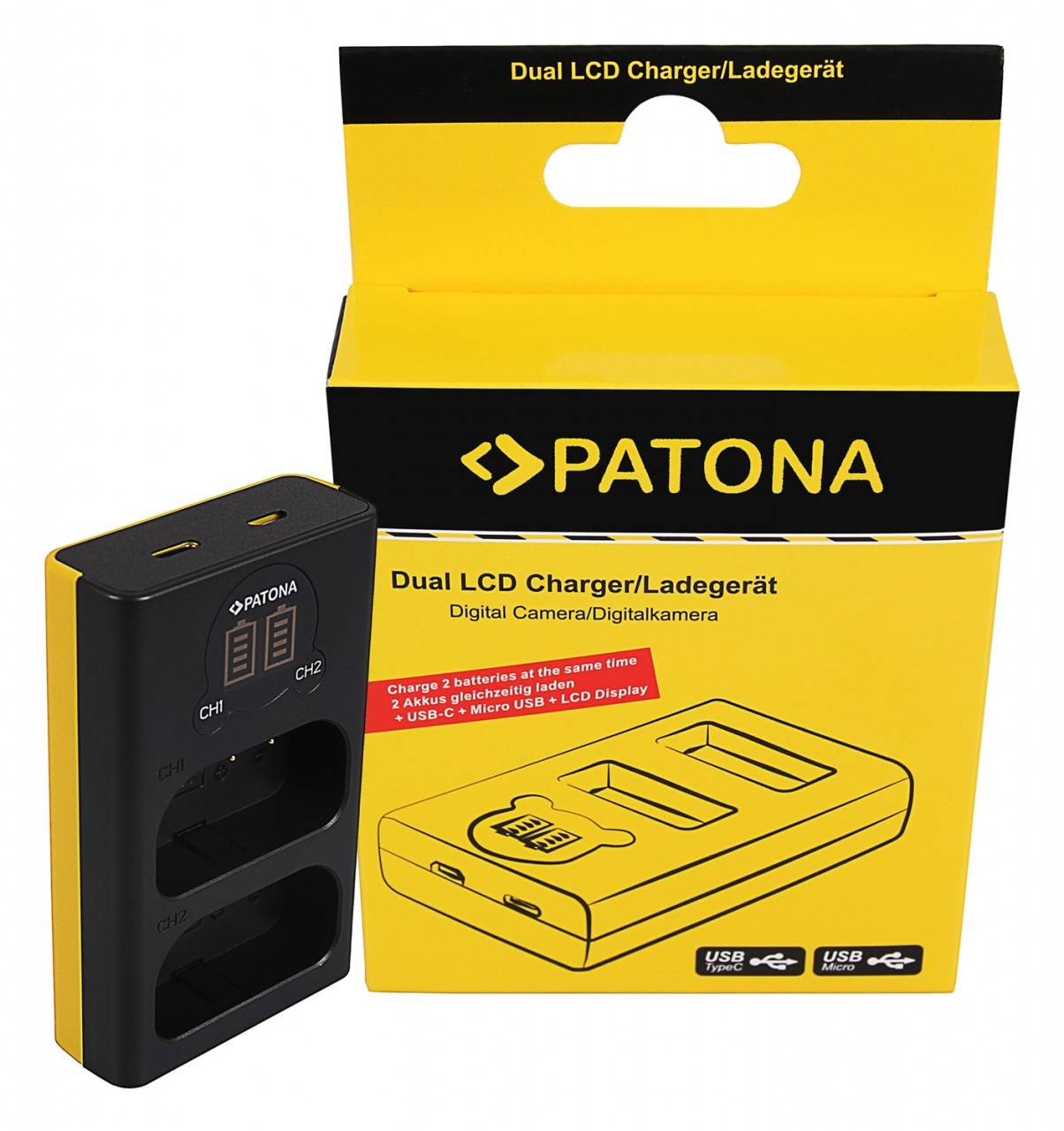 PATONA Dual LCD USB Ladegerät f. Panasonic DMW-BLJ31 Lumix DC-S1 DC-S1R DC-S1H