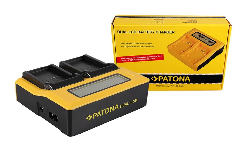 PATONA Dual LCD USB Ladegerät f. Olympus BLS1 BLS5 PSBLS1 PS-BLS1-0