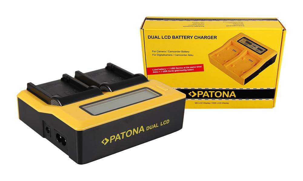 PATONA Dual LCD USB Ladegerät f. Canon LPE8 LP-E8