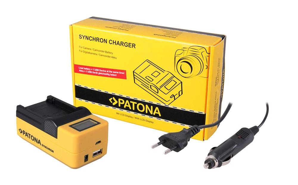 PATONA Synchron USB Ladegerät f. Canon BP911 BP-911 BP914 mit LCD-Display-0