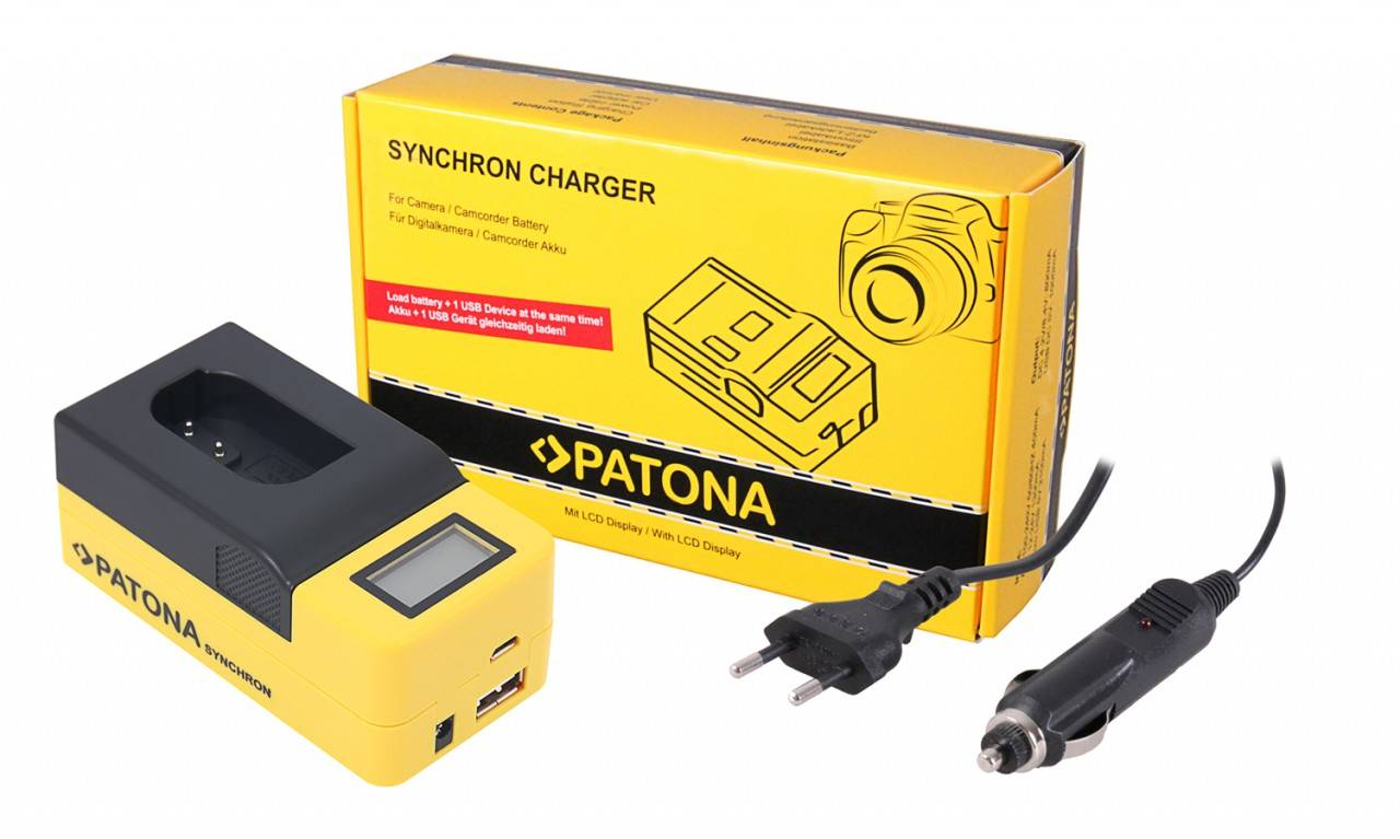 PATONA Synchron USB Ladegerät f. Panasonic DMW-BLK22 DC-S5 G9 GH5 GH5S mit LCD-Display