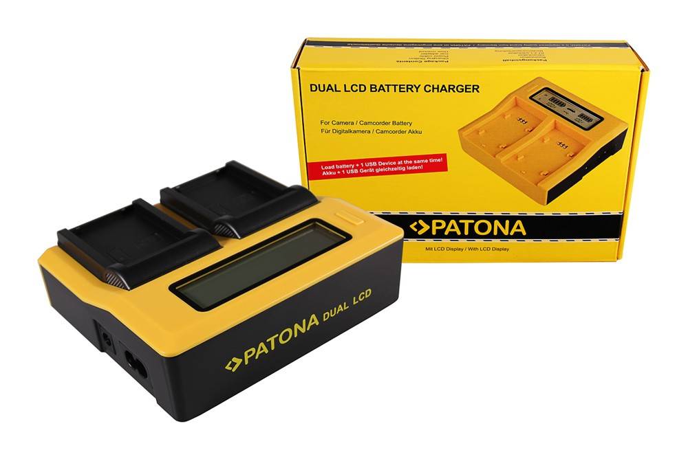 PATONA Dual LCD USB Ladegerät f. Samsung BP1310 BP-1310