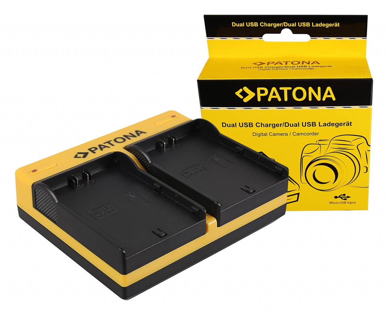 PATONA Dual Ladegerät f. JVC SSL-75 SSL-JVC50 SSL-JVC75 HM600 HM650