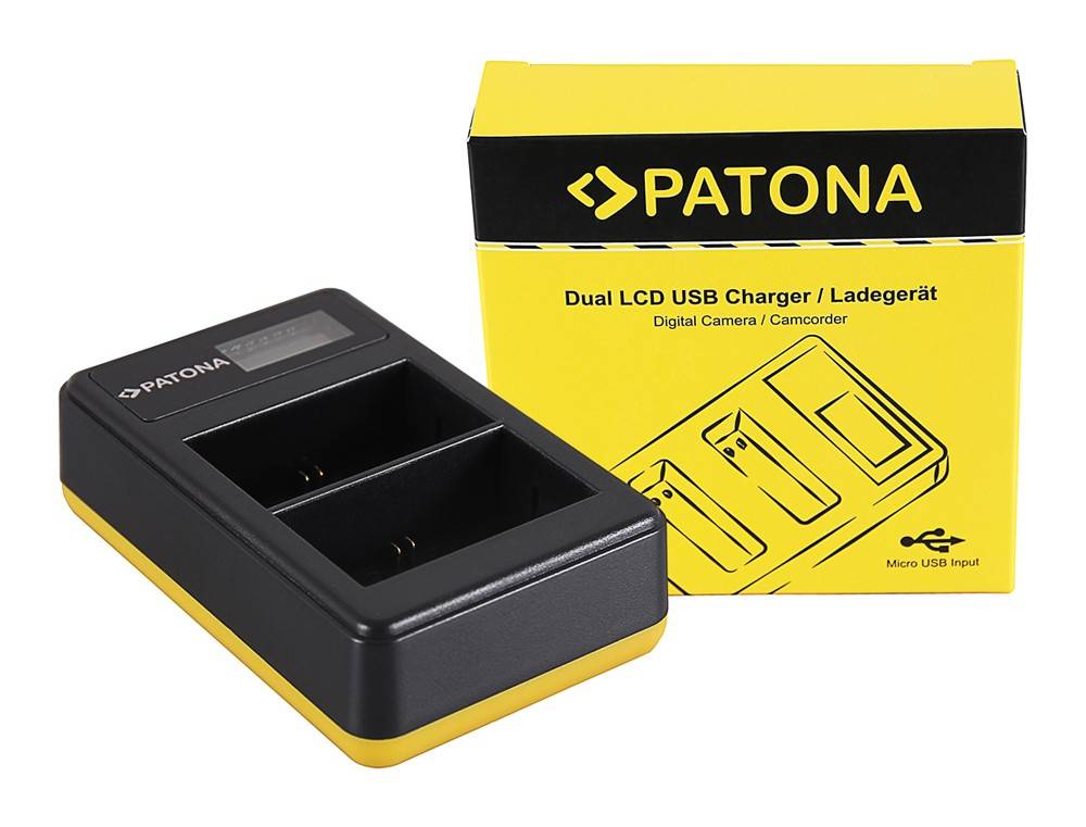 PATONA Dual LCD USB Ladegerät f. Canon LP-E6 5D 60D 60Da 6D 7D EOS-70D-0