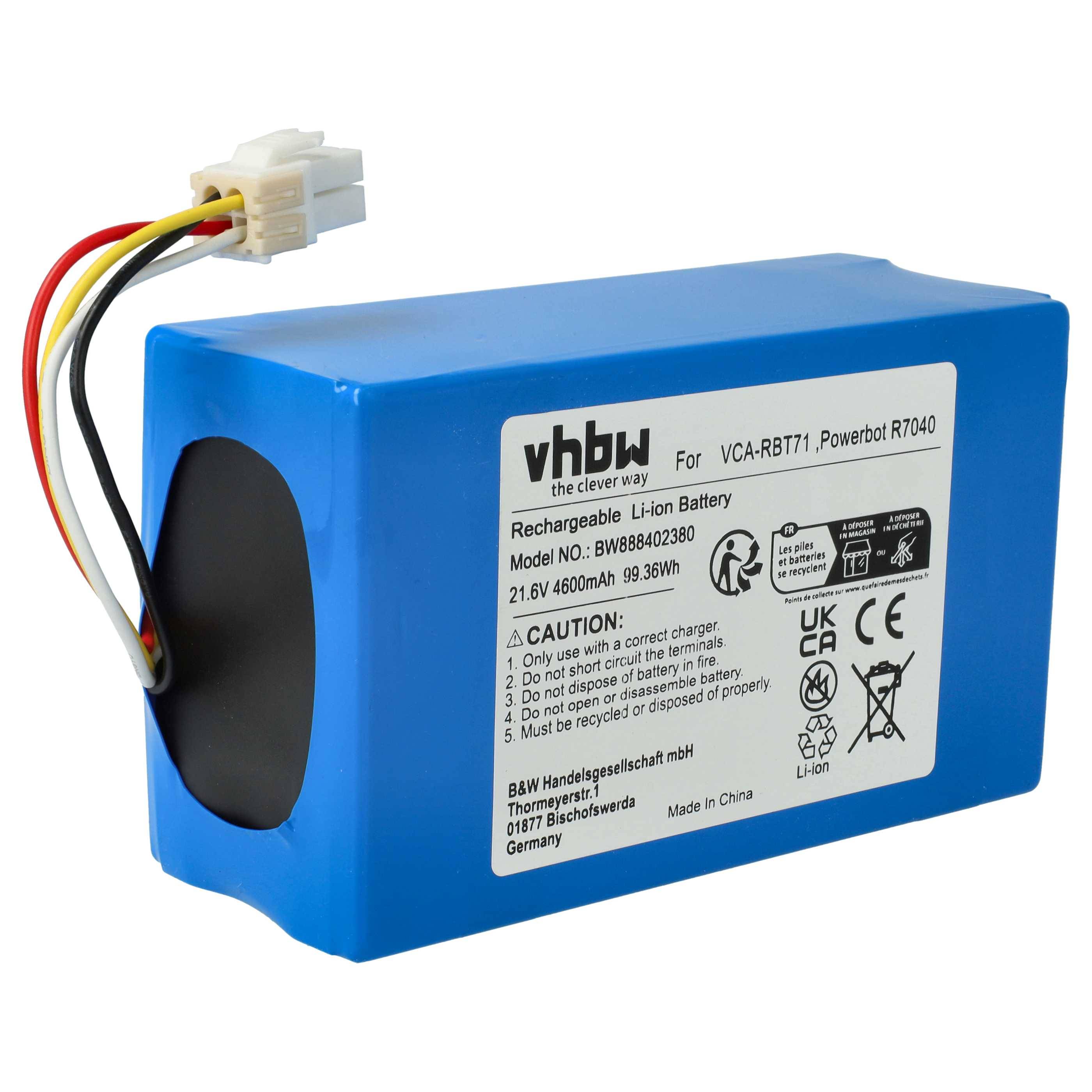 vhbw Akku kompatibel mit Samsung Powerbot VR20J9020UG | VR1AM7040W9/AA, VR1GM7020UG, VR1AM7040WG/AA Staubsauger (4600-0