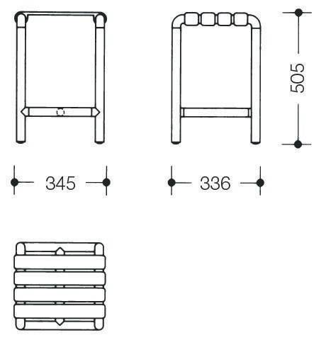 HEWI Hocker Serie 801 B 345 mm H 505 T 336 umbra-3
