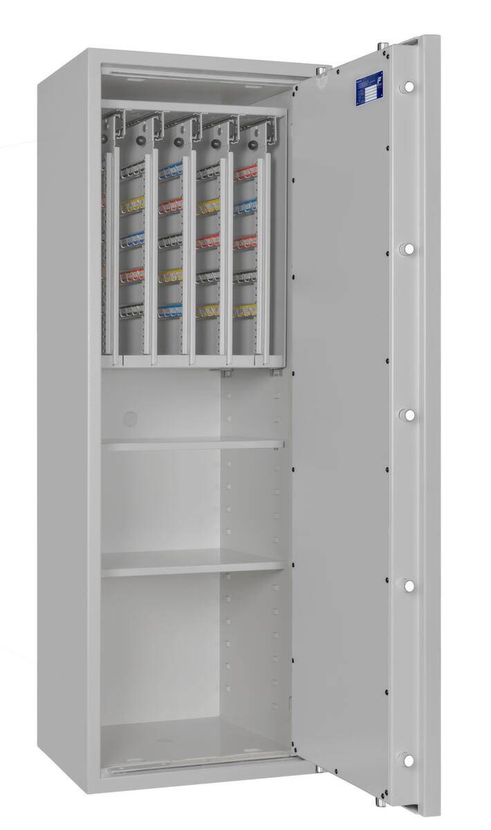 Schlüsseltresor,HxBxT 1400x500x420mm,400 Haken,Böden,Korpus RAL7035,Front RAL7035-2