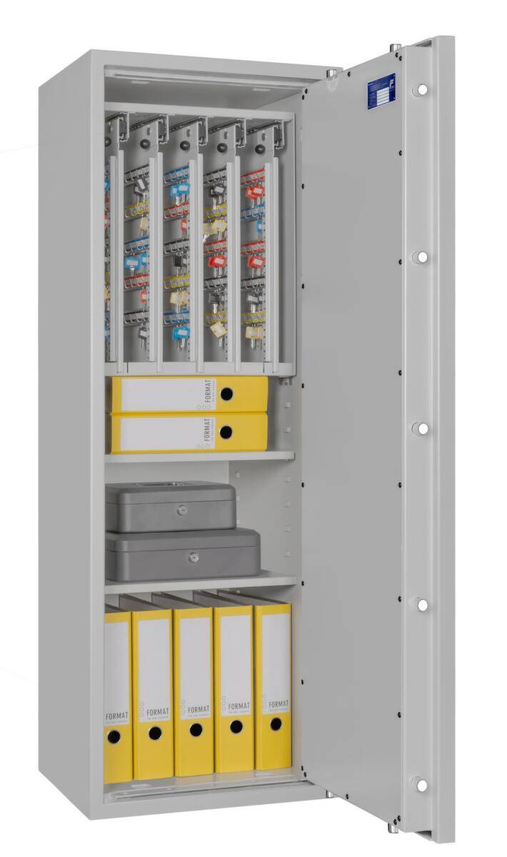 Schlüsseltresor,HxBxT 1400x500x420mm,400 Haken,Böden,Korpus RAL7035,Front RAL7035-3