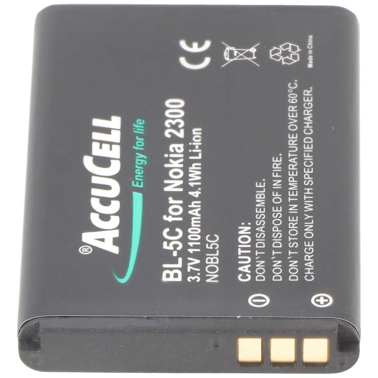 Akku passend für Nokia BL-5C, BL-5CA 3,7 Volt 1100mAh, BR-5C, BL-5CB, BL-5CA, NKBF01, BL-5C, LN-4C-2