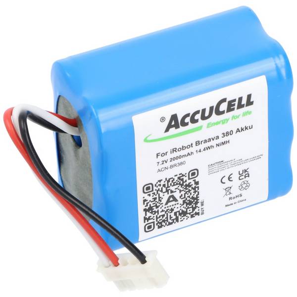2000mAh Akku passend für den iRobot Braava 380 Akku, 4409709, GPRHC202N026, 11003067-00, BY51401161351