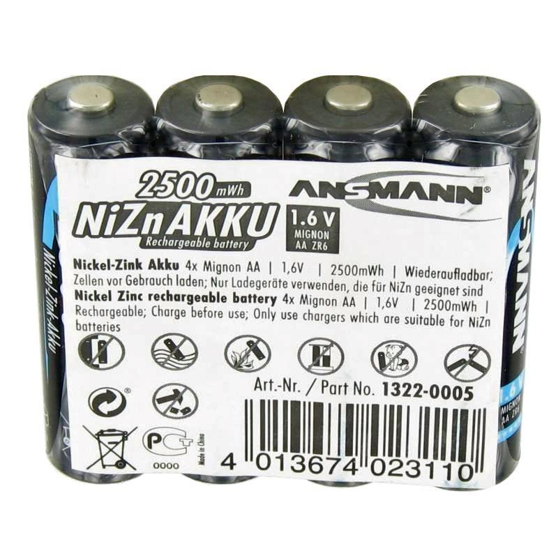 Ansmann Mignon LR06 AA NiZn Akku 1,6 Volt 2500mWh im 4er Set-3