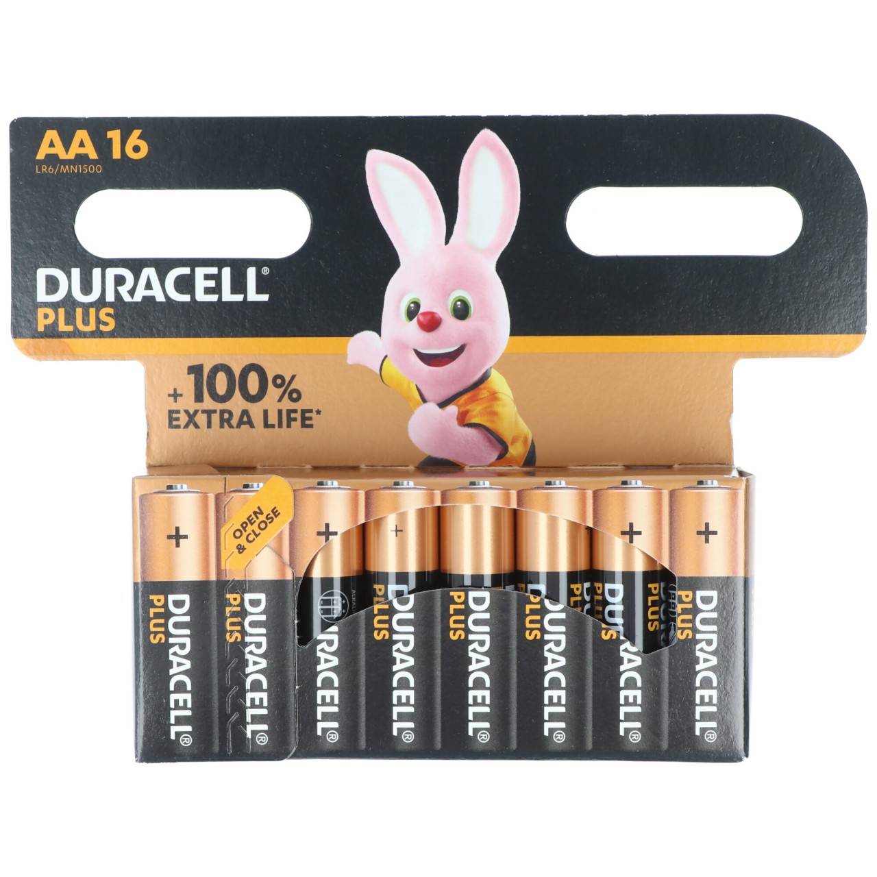 Duracell Batterie Alkaline, Mignon, AA, LR06, 1.5V Plus, Extra Life, Retail Blister (16-Pack)-2