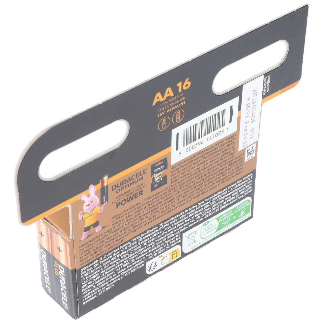 Duracell Batterie Alkaline, Mignon, AA, LR06, 1.5V Plus, Extra Life, Retail Blister (16-Pack)-3