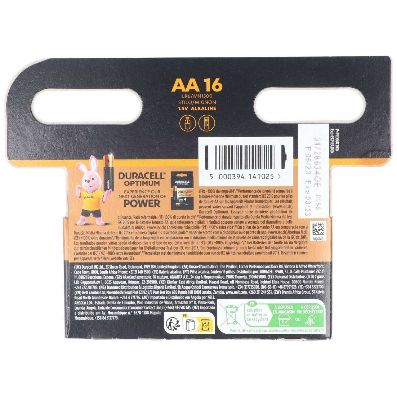 Duracell Batterie Alkaline, Mignon, AA, LR06, 1.5V Plus, Extra Life, Retail Blister (16-Pack)-4