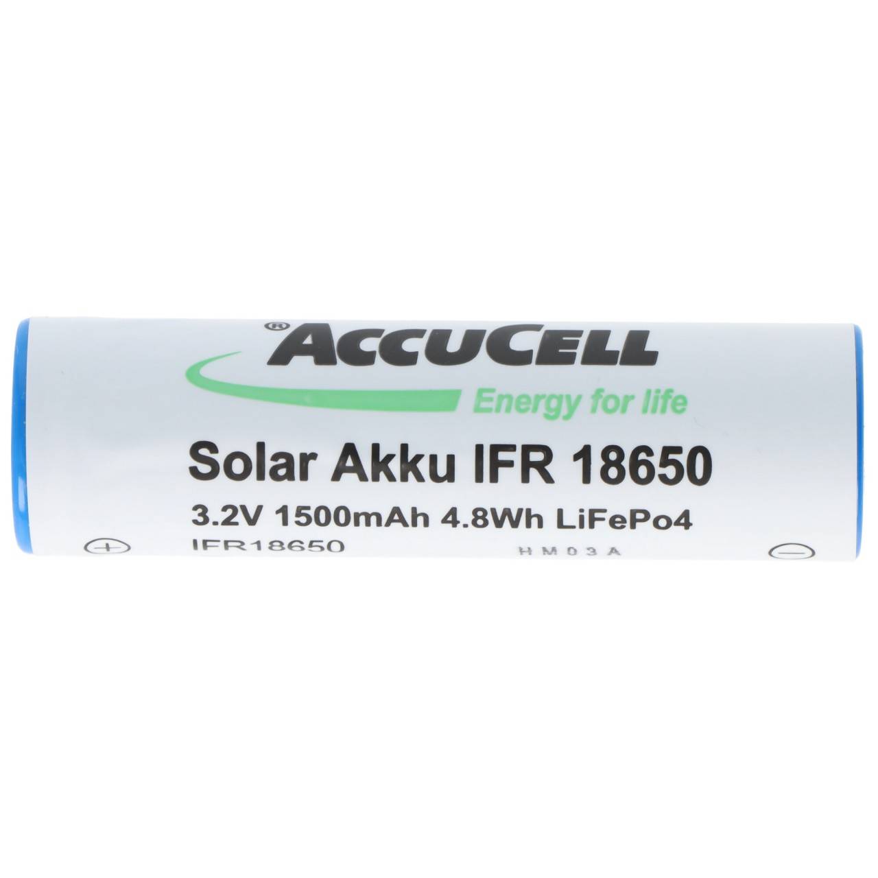 3,2 Volt Solar Akku Lithium 18650 IFR LiFePo4 Akku Flat Top ohne Kopf ungeschützt 64,5x18mm, 1100mAh - 1400mAh-1