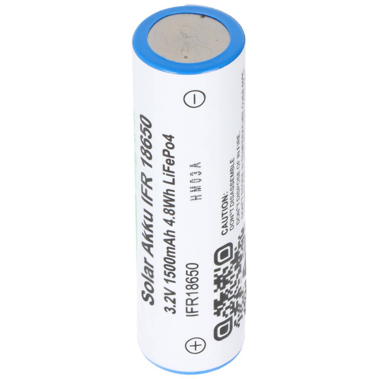 3,2 Volt Solar Akku Lithium 18650 IFR LiFePo4 Akku Flat Top ohne Kopf ungeschützt 64,5x18mm, 1100mAh - 1400mAh-2