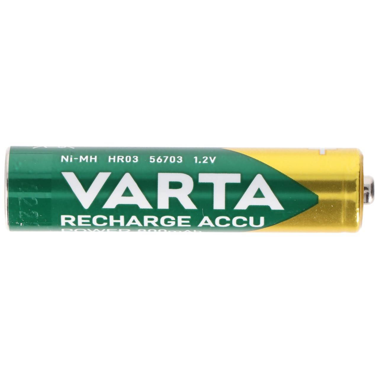 Varta Akku NiMH, Micro, AAA, HR03, 1.2V/800mAh Accu Power, Pre-charged, Retail Box (10-Pack)-1