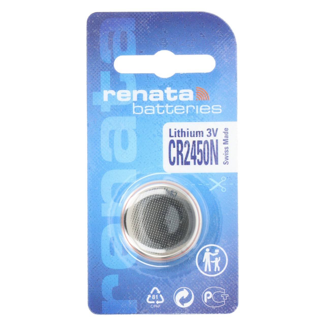 Renata CR2450N Lithium Batterie, Abmessungen 24 x 5mm-0