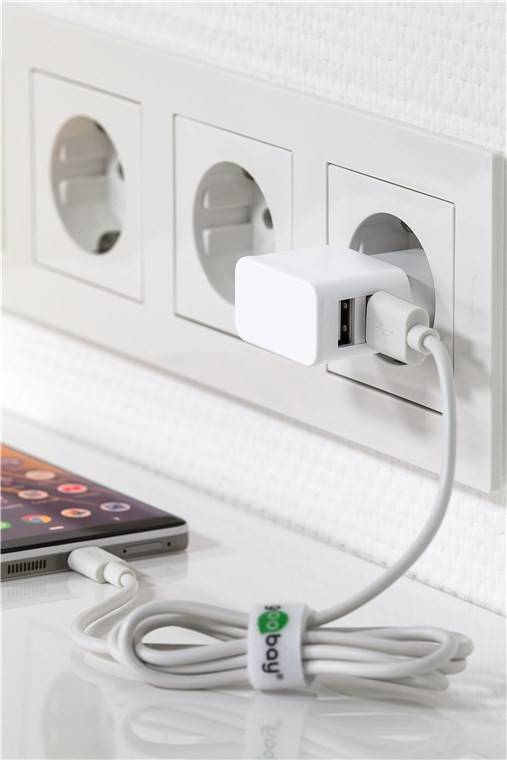 Dual USB-Ladegerät 2,4 A (12W Output) weiß kompaktes USB-Netzteil mit 2xUSB Anschlüssen-1