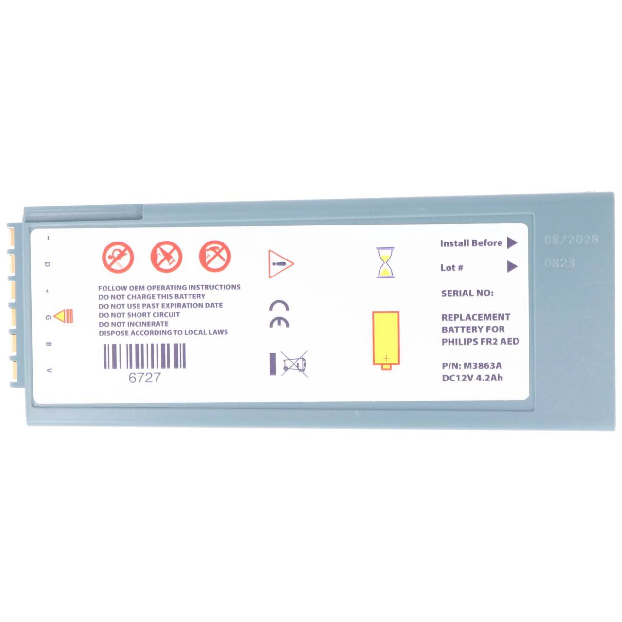 Lithiumbatterie passend für Philips, Laerdal Heartstart Forerunner 2, 2+, M3863A-4
