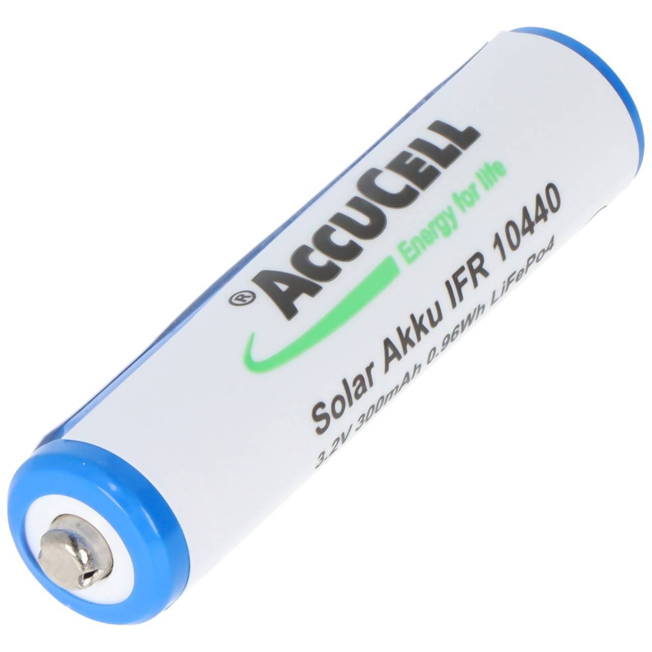 3,2 Volt Solar Akku Lithium IFR 10440 200mAh LiFePo4 Akku, 3,2 Volt Akku AAA Solar mit Kopf ungeschützt 44,1 x 10,1mm-2