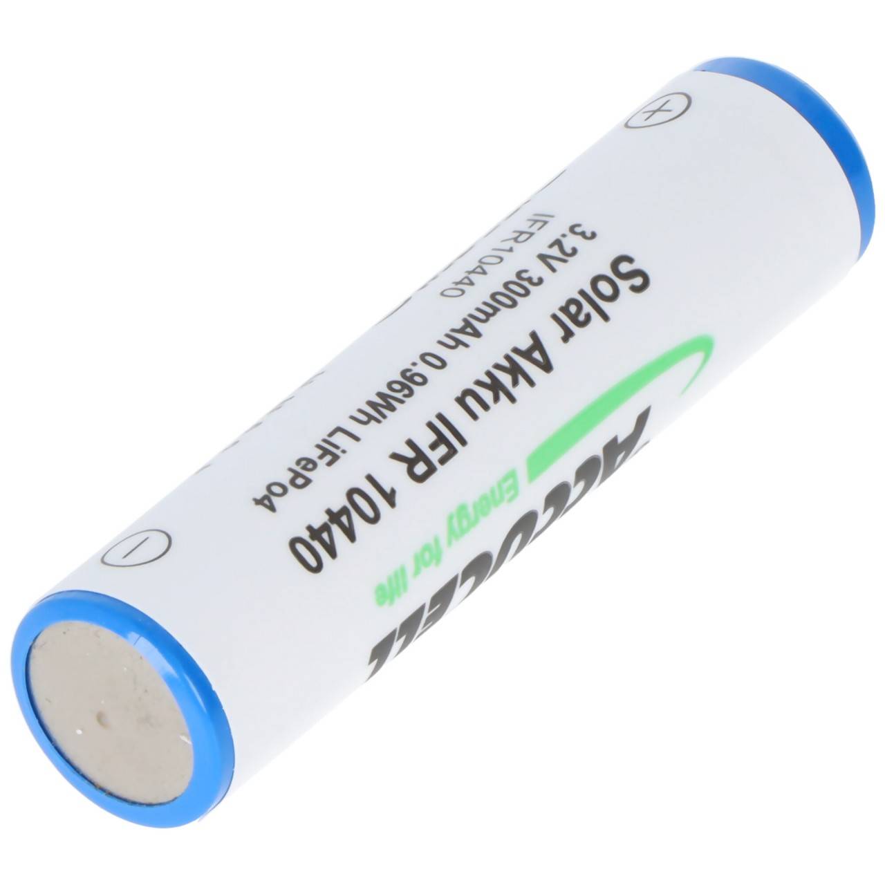 3,2 Volt Solar Akku Lithium IFR 10440 200mAh LiFePo4 Akku, 3,2 Volt Akku AAA Solar mit Kopf ungeschützt 44,1 x 10,1mm-3