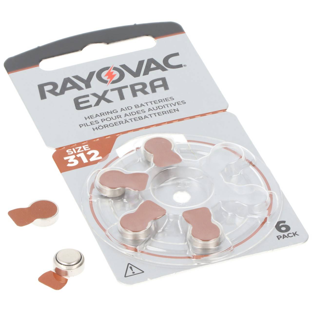 Rayovac Hörgerätebatterie H312MF Nr. 312 PR41 Extra Advanced, 180mAh 6 Stück im Blister-1