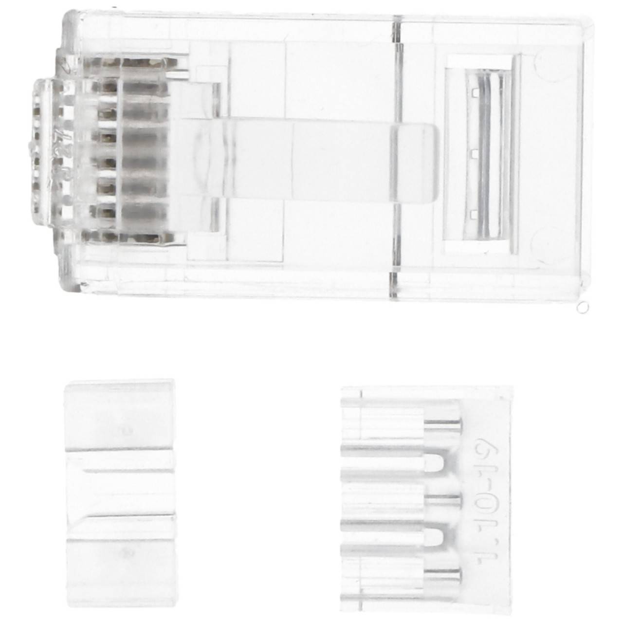 Goobay RJ45 Stecker, CAT 6A UTP ungeschirmt für Rundkabel, mit Einfädelhilfe-3