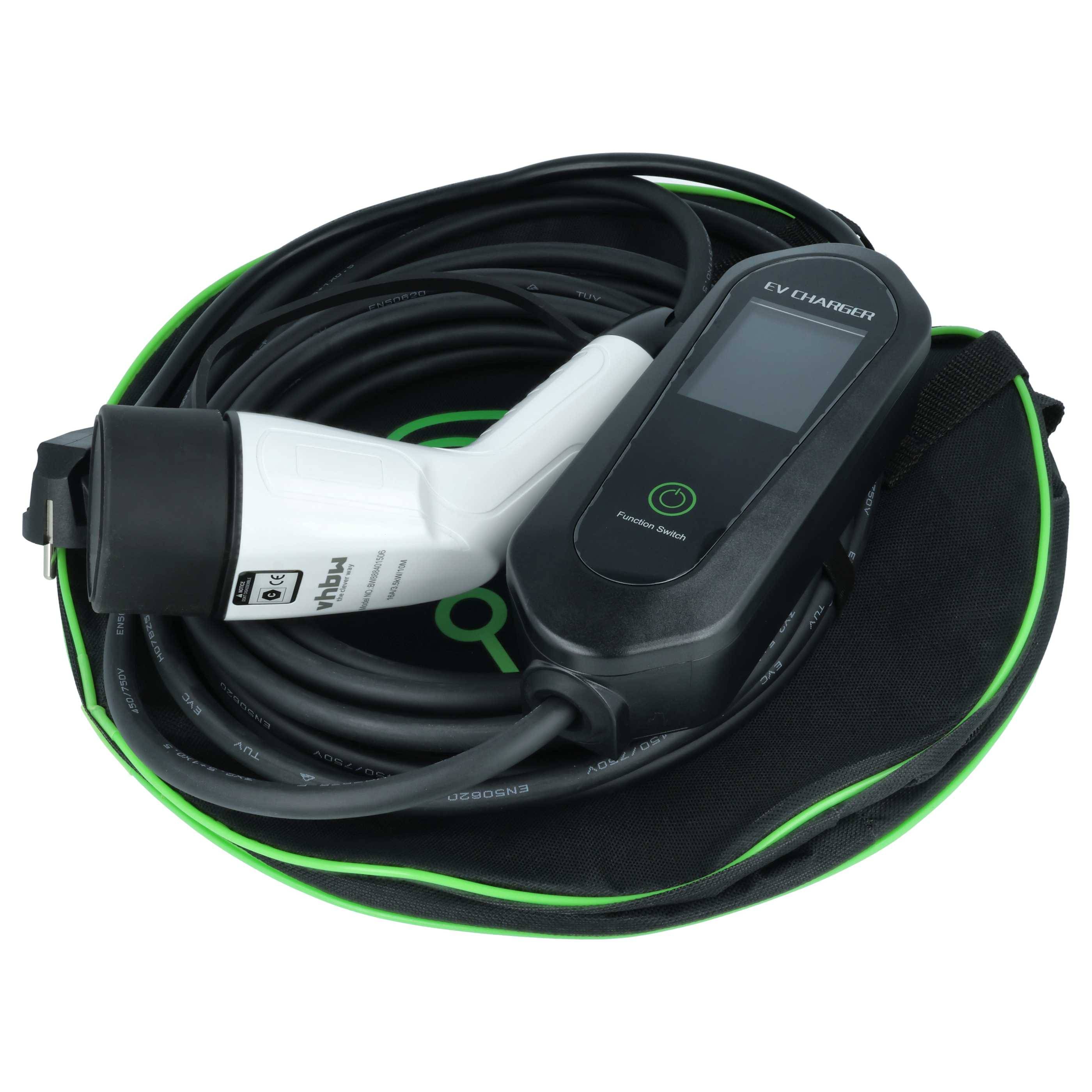 vhbw Typ 2 Ladekabel 3,5 kW 16 A 1-phasig 10 m kompatibel mit Fiat Tipo, Topolino E-Auto - Kabel für Wallbox &-1