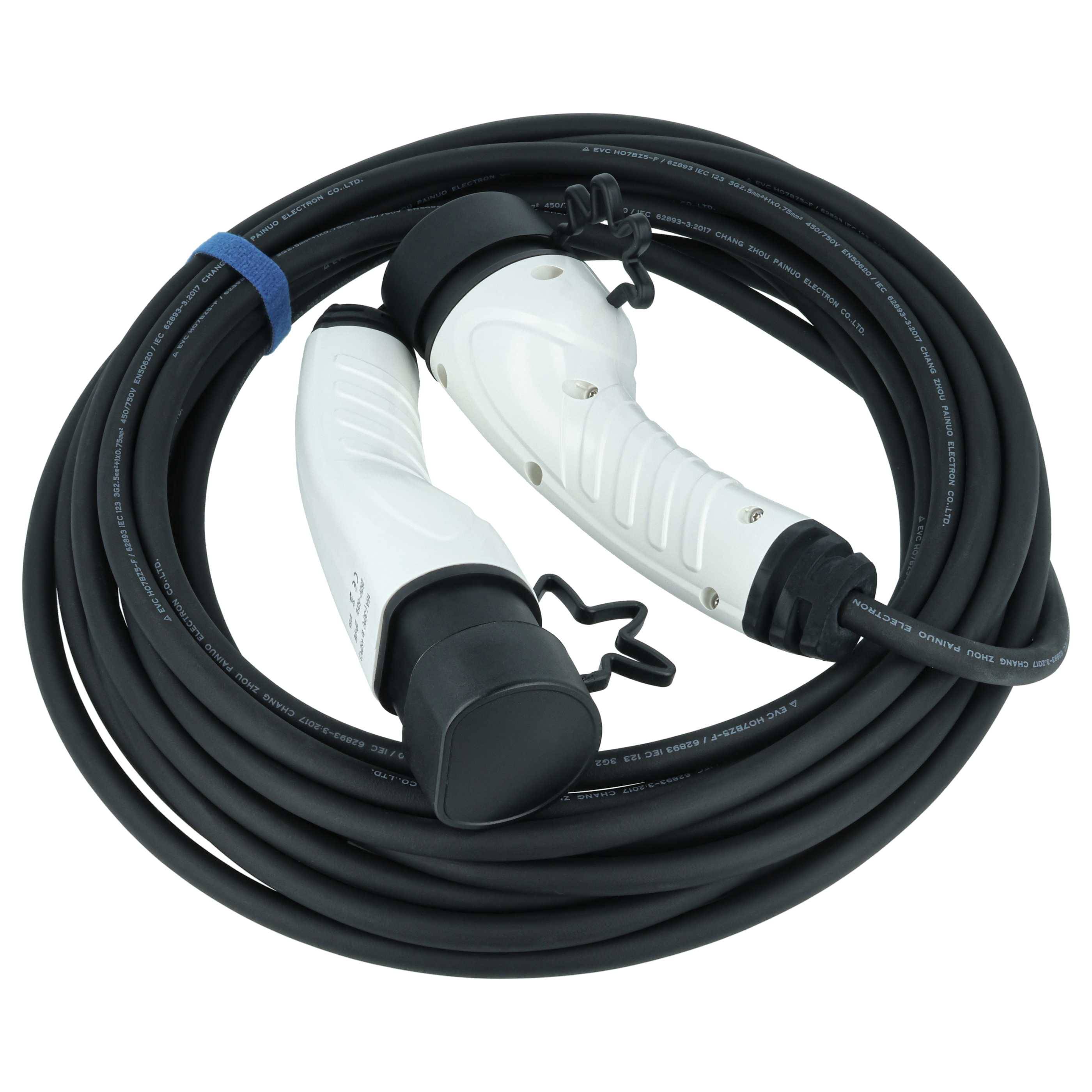 vhbw Ladekabel Typ 2 zu Typ 2 für Elektroauto | 1-phasig, 16 A, 3,5 kW, 10 m-0