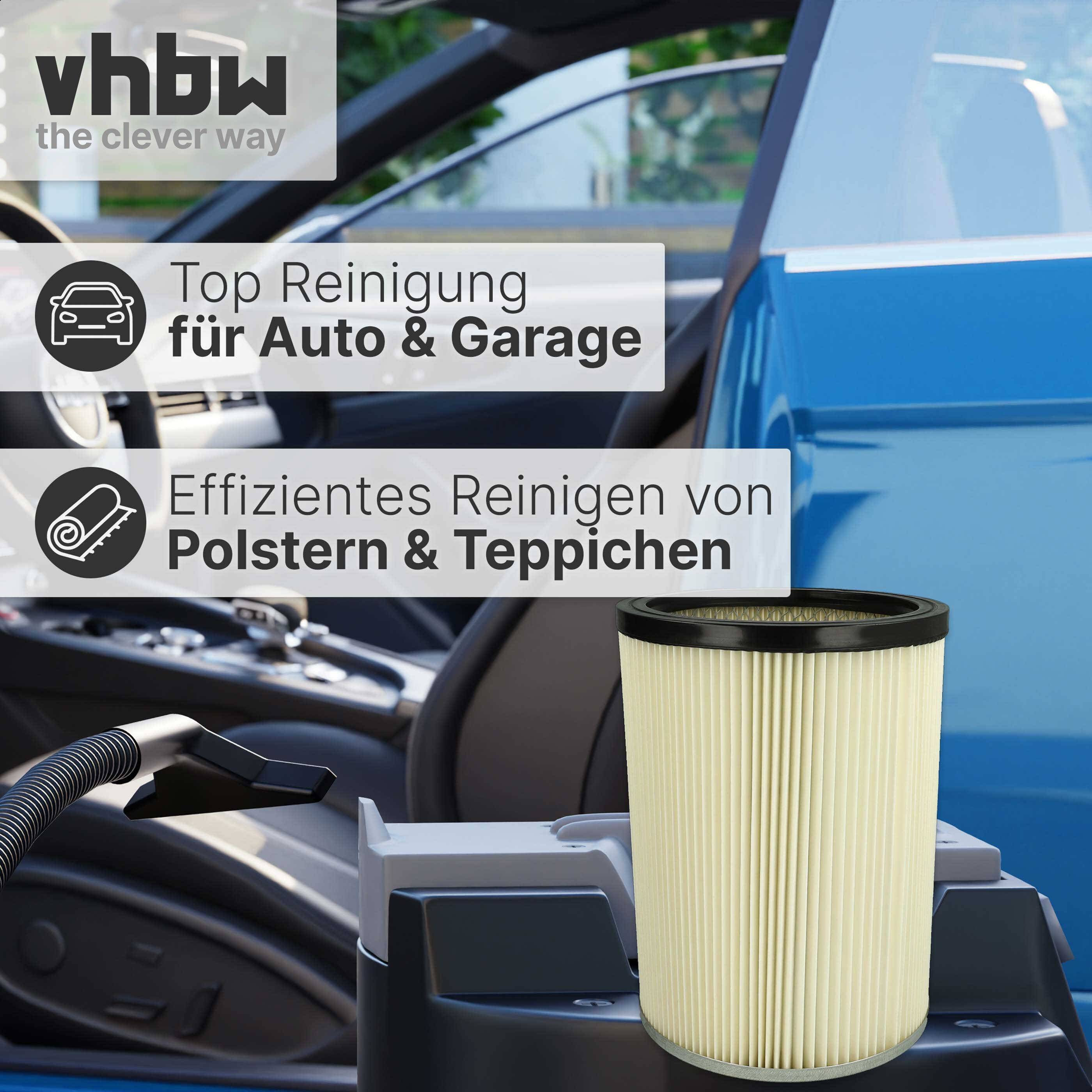 vhbw Faltenfilter kompatibel mit Kärcher NT 80/1 B1 M Nass | & Trockensauger - Filter, Patronenfilter, Papier /-4