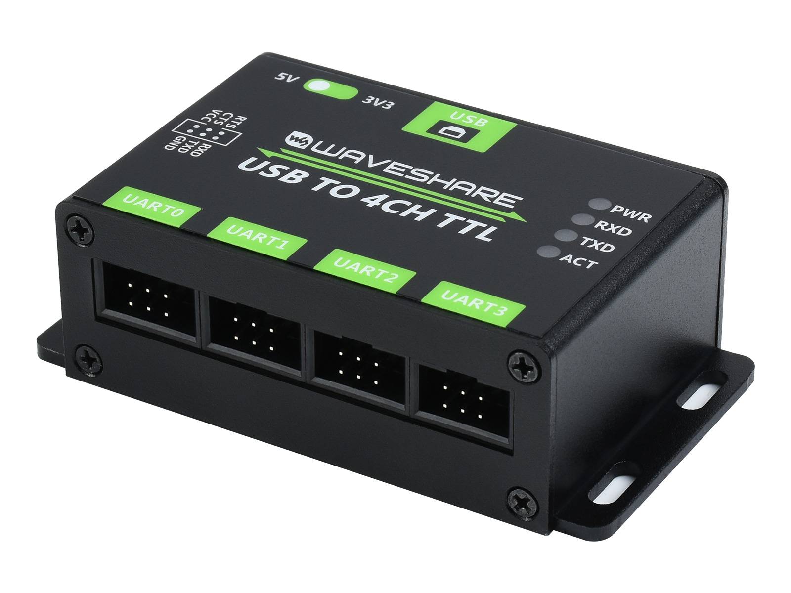 WaveShare Industrial USB to 4CH TTL Converter USB UART Multi Protection Systems Support