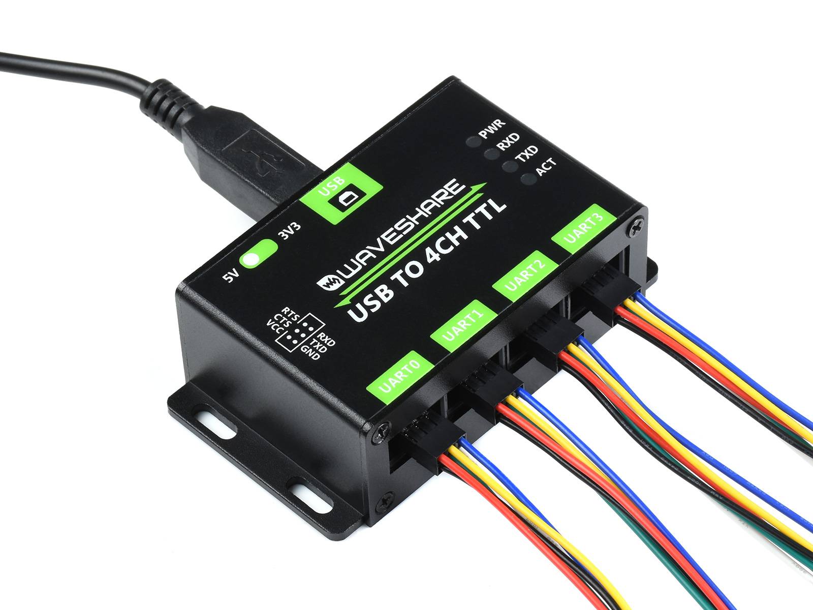 WaveShare Industrial USB to 4CH TTL Converter USB UART Multi Protection Systems Support-1