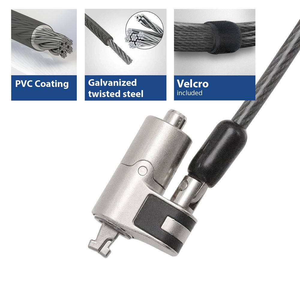 ACT AC9030 Laptop-Schloss | Nano-Sicherheitsschloss | 2 Schlüssel | 2 Meter-1