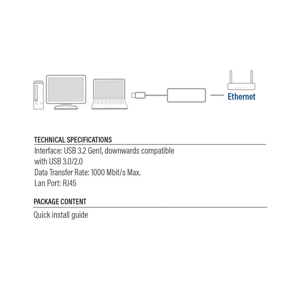 ACT AC4410 Gigabit-Netzwerkadapter | USB 3.2 Gen1-2