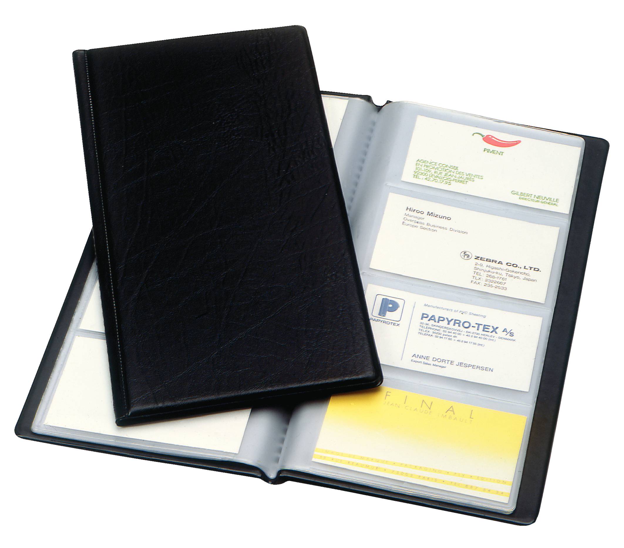Visitenkartenbuch 130x270mm für 128 Karten schwarz-2