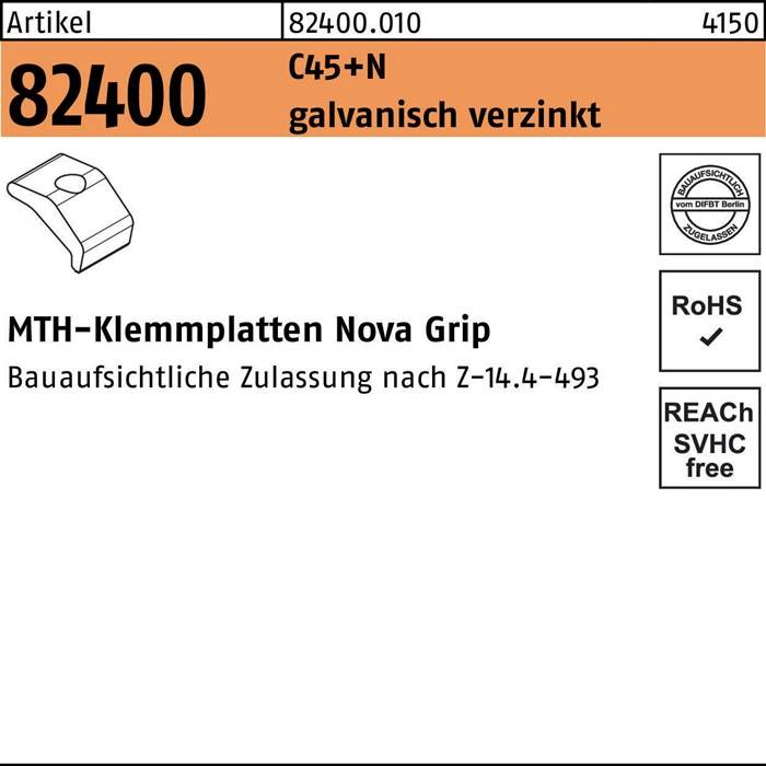 Klemmplatte R 82400 Nova Grip M16 C45+N galv.verz. 80 Stück MTH-0