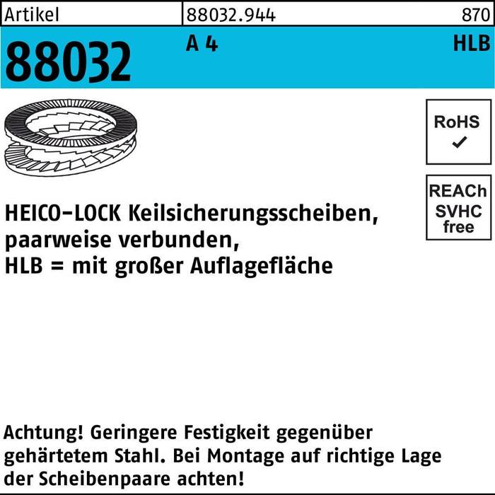 Keilsicherungsscheibe R 88032 HLB-18S A 4 geklebt breit 100 Stück-0