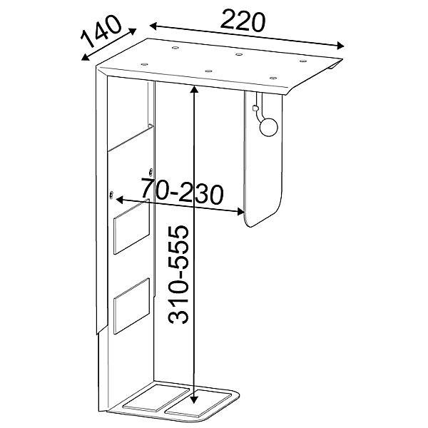 CPU-Halter zur Untermontage an Tischplatte, Belastung max. 40 kg, lichtgrau RAL 7035., Twinco, 982817 49-2