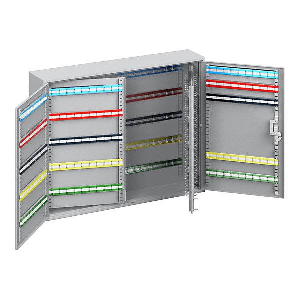 Schlüsselschrank 2-türig komplett mit Schlüsselanhängern 400 Haken HxBxT 550 x 730 x 140 mm. INTER Sicherheits-0