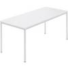 Rechtecktisch Vierkantrohr beschichtet BxT 1600 x 800 mm weiß / grau. 928151 49 Aufenthaltsraum