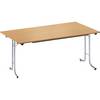 Klapptisch mit abgerundeten Kanten Rundrohr-Gestell Plattenform rechteckig 1400 x 700 mm Gestell alufarben