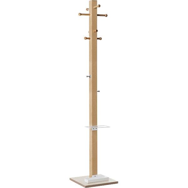 Garderobenständer easyCloth Massivholz 8 kleine Haken Schirmhalter weiß. PAPERFLOW S.A.S | | LE HUB BATEMENT