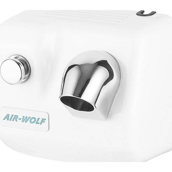 Händetrockner/ Haartrockner mit Druckknopf weiß. Air-Wolf GmbH 58943149-0